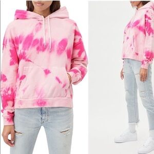 John Elliot Alma Reflection Tie Dye Hoodie Pink Sweatshirt French Terry Cotton L